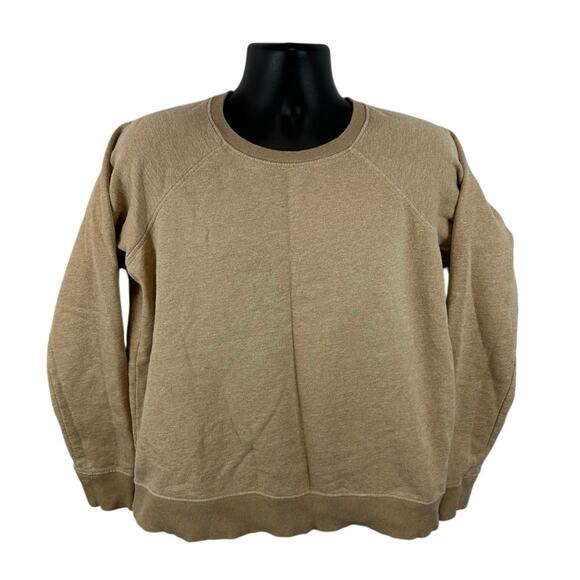 Askov Finlayson Organic Cotton Sweatshirt Crewneck Pullover Beige Tan Size Small - Picture 1 of 9